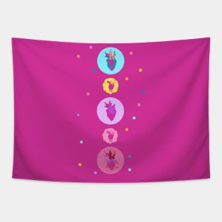 heart colors abstract illustration Tapestry