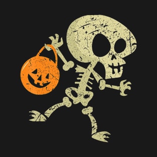 Halloween gifts for Boys Kids Dancing Skeleton Pumpkin T-Shirt