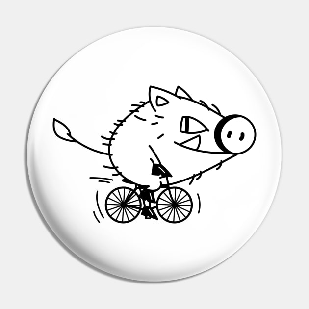 Funny boar rides a bicycle Pin by spontania