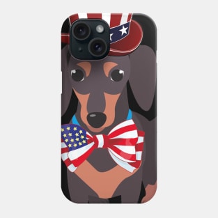 Independence Day Gifts Happy Fourth Of July Dachshund Dog T-Shirt Funny Puppy Phone Case