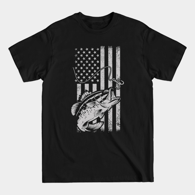 Disover American Flag Fishing Vintage - American Flag Fishing - T-Shirt