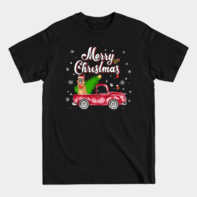 German Shepherd Rides Red Truck Christmas Pajama - German Shepherd Christmas - T-Shirt German Shepherd Rides Red Truck Christmas Pajama - German Shepherd Christmas - T-Shirt