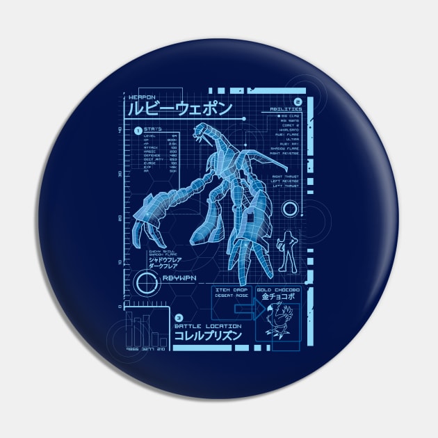 Ruby Blueprint Pin by LetterQ