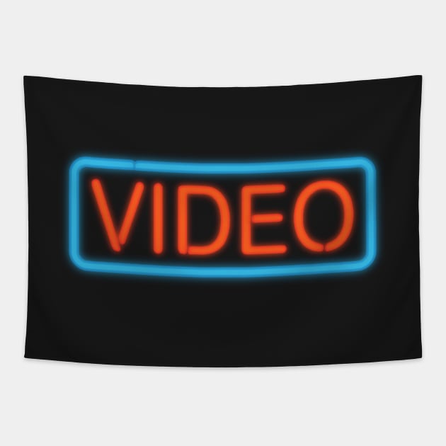 Neon Video Tapestry by MondoDellamorto