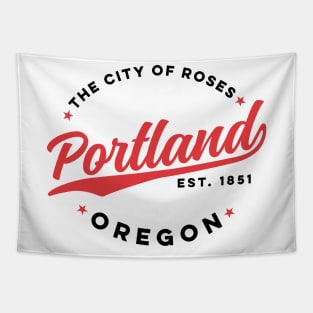 Vintage Portland Oregon City of Roses Retro USA Tapestry