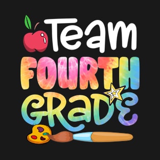 Team Fourth Grade Tie Dye Funny Back To School Teacher Boys Girls Kids T-Shirt