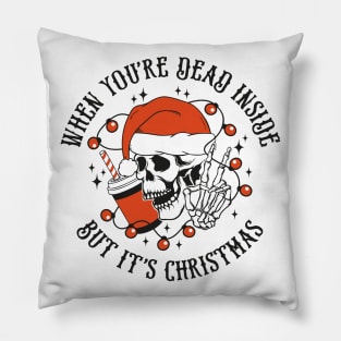 Skull Santa Hat Pillow