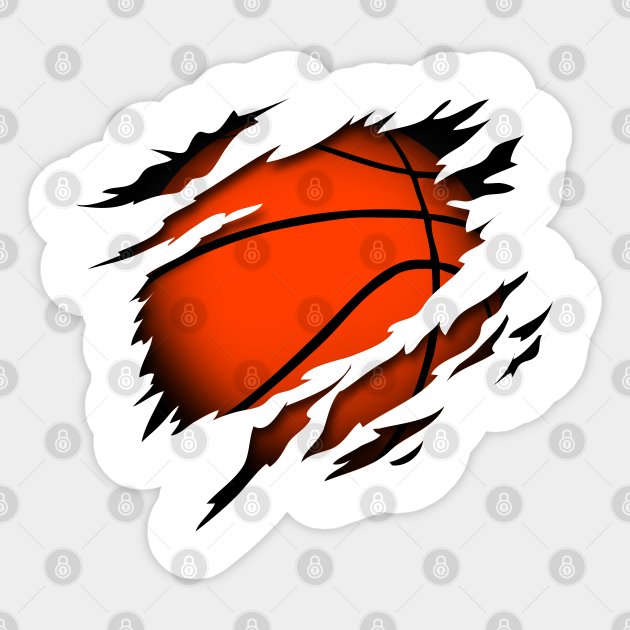 Basketball in the heart basketball player passion - Basketball - Sticker