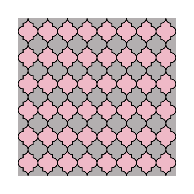 Pink Trellis, Quatrefoil, Moroccan Lattice by Jelena Dunčević