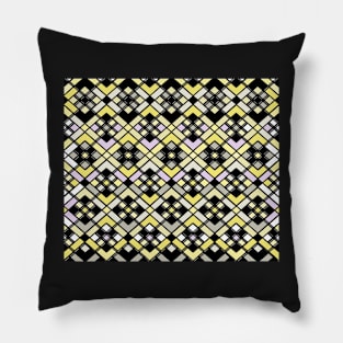 Abstract geometric pattern - gold, gray and black. Pillow