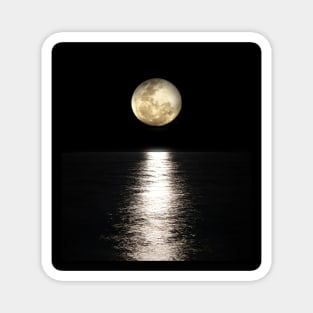 moon ocean calm view Magnet