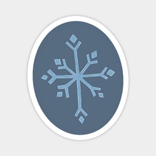 Large Snowflake Digital Illustration in Blues Magnet