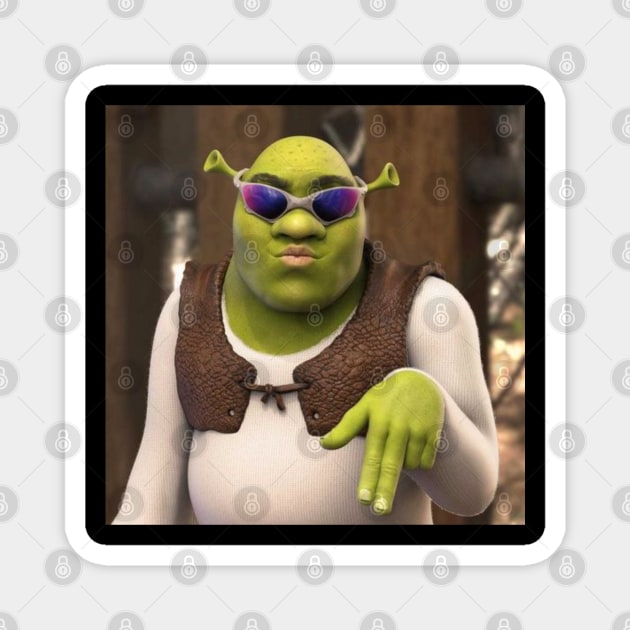 Funny Shrek Meme Magnet by Energy Collage