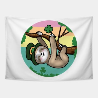 Cute Sloth St. Patrick’s Day Tapestry