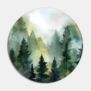 Forest Misty Green Adventure Landscape Pin