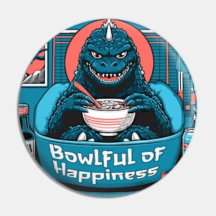 Godzilla Bowlful of Happiness Pin