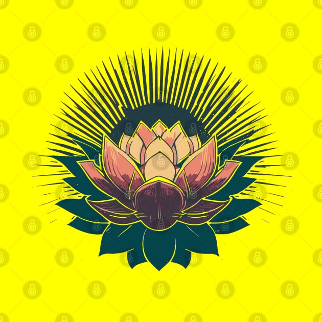 Radiant Lotus: Embrace Optimism and Spread Happiness by PositiveMindTee