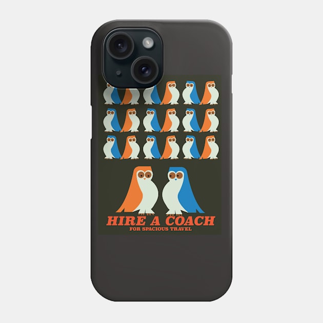 Hire a coach vintage travel poster Phone Case by nickemporium1