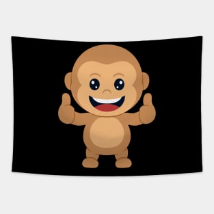 cute monkey giving thumb up Tapestry