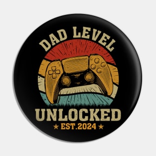 Dad Level Unlocked Est2024 New Daddy Gamer Dad Pin