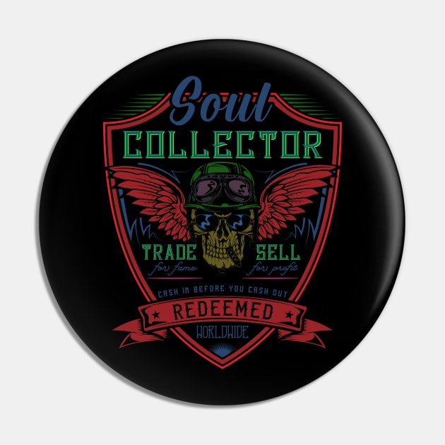 Soul Collector Biker Pin by SunGraphicsLab