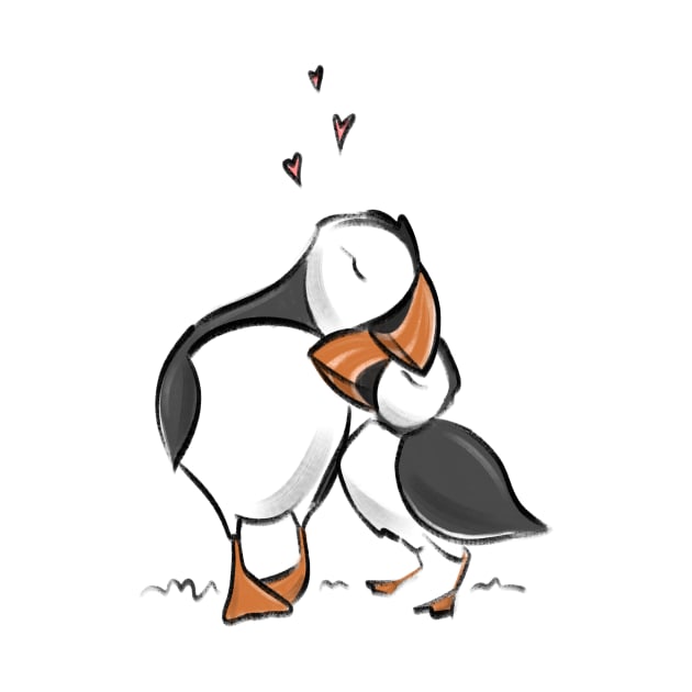 Puffin cuddles by Jason's Doodles