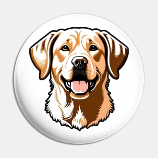 Head golden labrador retriever dog pet portrait cartoon vector illustration Pin