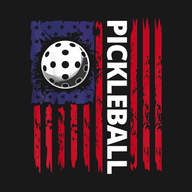 Pickleball American Flag Funny Pickleball Lover Vintage by Kreigcv Kunwx