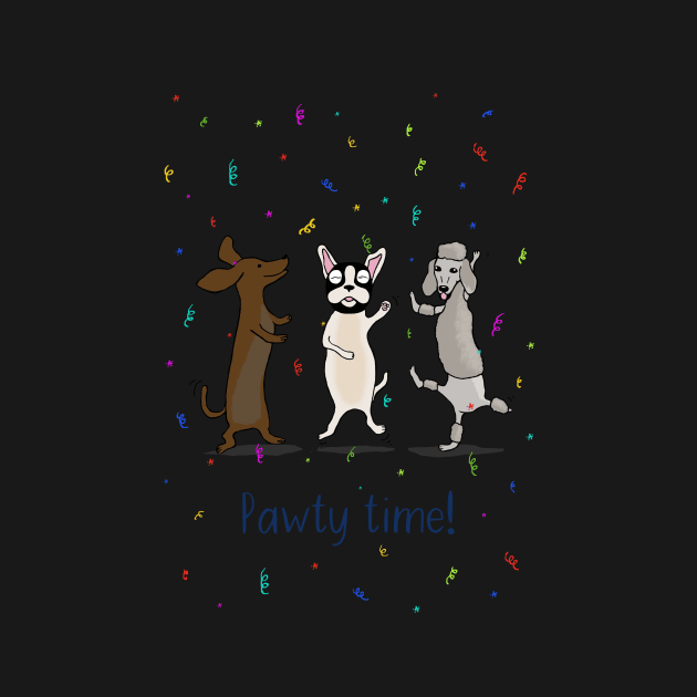 Dancing Dogs Print - Pawty Time! by Maddybennettart