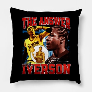 Allen Iverson The Answer Basketball Signature Vintage Retro 80s 90s Bootleg Rap Style Pillow