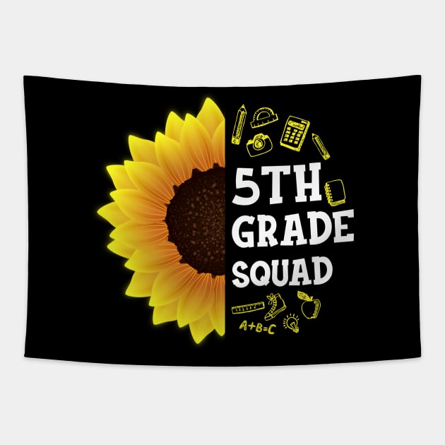 5th Grade Squad Sunflower Students Teachers first day of school Tapestry by hardyhtud