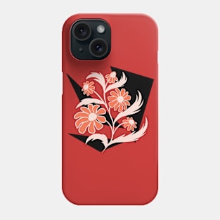 Abstract folk floral art. Flowers print, poster. Phone Case