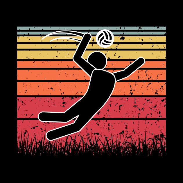 Travel back in time with beach volleyball - Retro Sunsets shirt featuring a player! by Gomqes