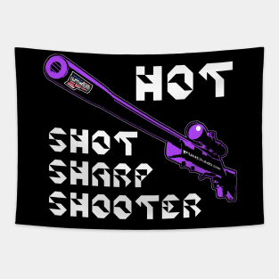 Hot Shot Sharp Shooter, v. Code Purple Sniper Rifle Tapestry