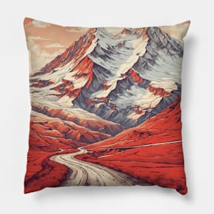 Grossglockner Austria Vintage Travel Retro Tourism Pillow