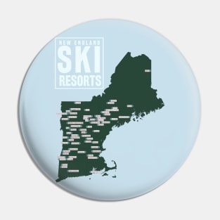 Map of the Ski Resorts of New England Pin