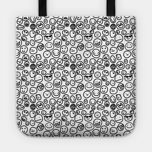 Smile Doodles - Black Line Tote