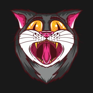 Yawning psychedelic cat - on LSD and ecstasy T-Shirt