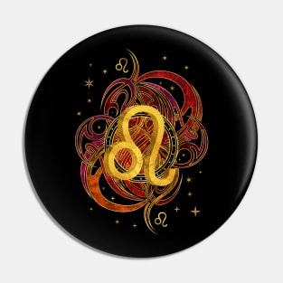 Leo Zodiac Fire element Pin