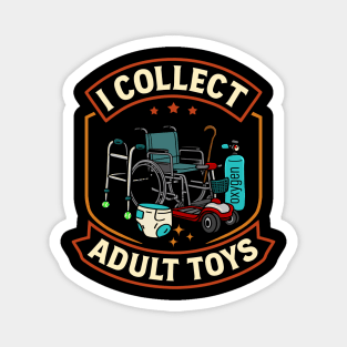 Older Person Grandpa I Collect Adult Toys Funny Senior Magnet