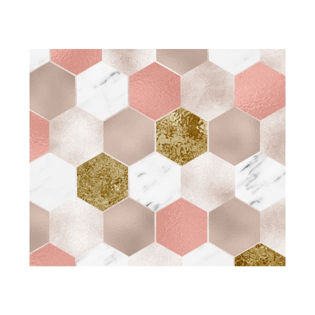 Blush carat and marble hexagons by marbleco