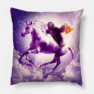 Space Sloth Riding On Flying Unicorn With Pizza Pillow