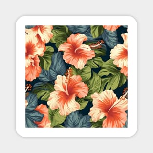 Hibiscus Flowers Pattern 9 Magnet