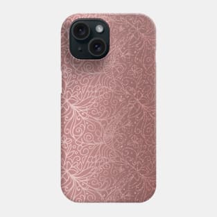 Rose Gold Shimmer Floral Phone Case