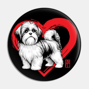 I Love My Shih Tzur - I Love my dog - Devoted dog Pin