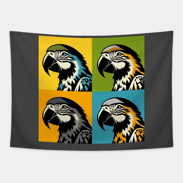 Pop Grey parrot Art - Cool Birds Tapestry by PawPopArt