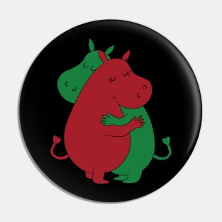 Hippo love Pin