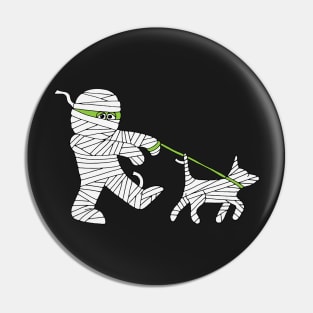 Funny Boy Mummy Walking Dog Pin