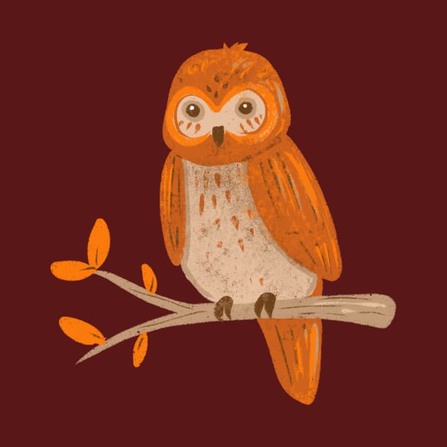 Orange Fall Owl by Alexandra Franzese