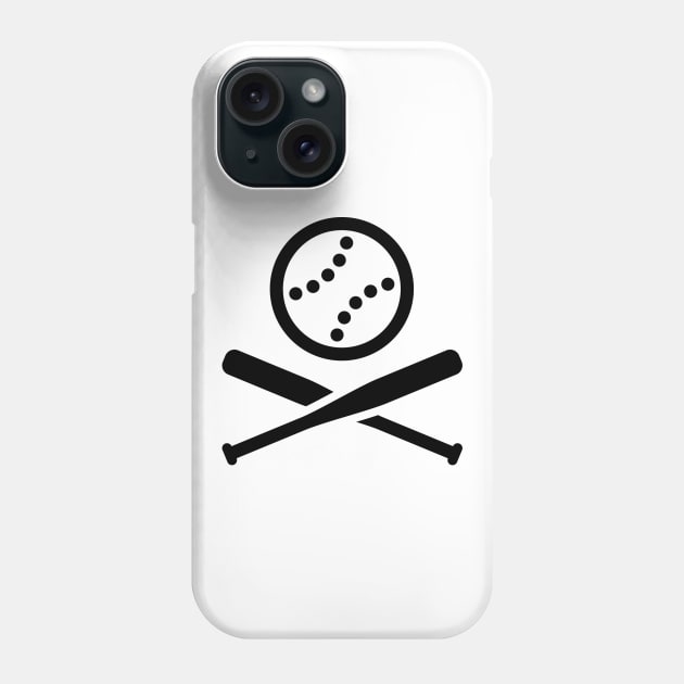 Baseball Softball Icon Pictogram (Black) Phone Case by MrFaulbaum